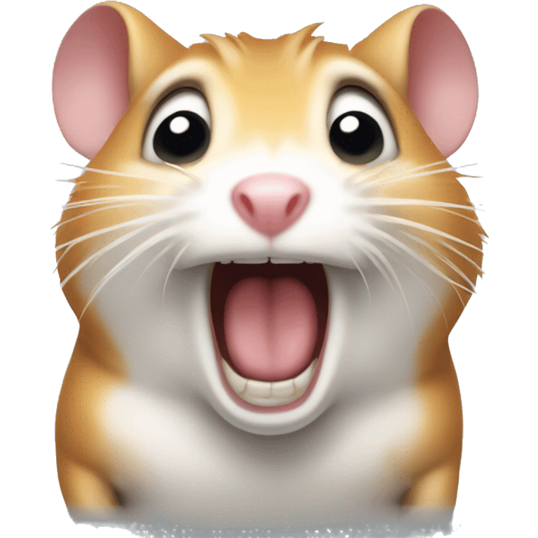 screaming hamster holding face emoji