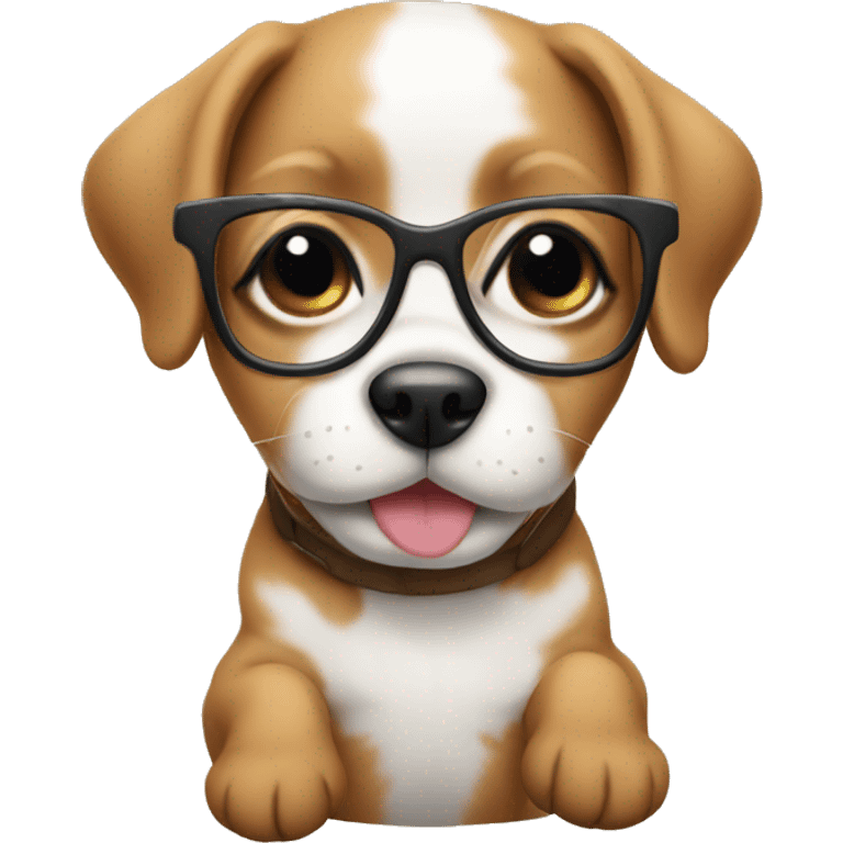 puppy with glasses emoji