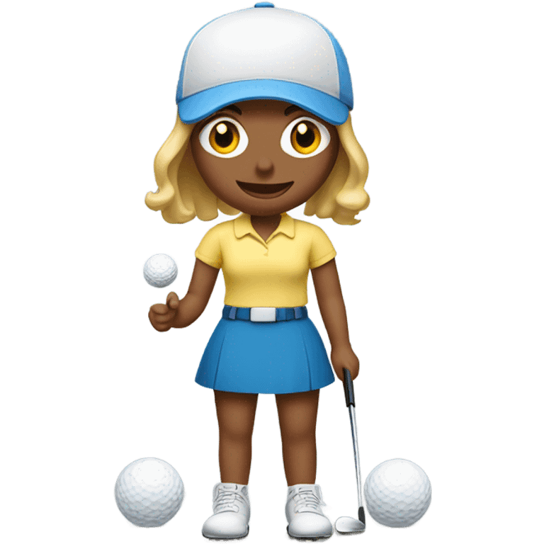 Jill from Jack and Jill with 4 golf balls and a bent putter around her head emoji