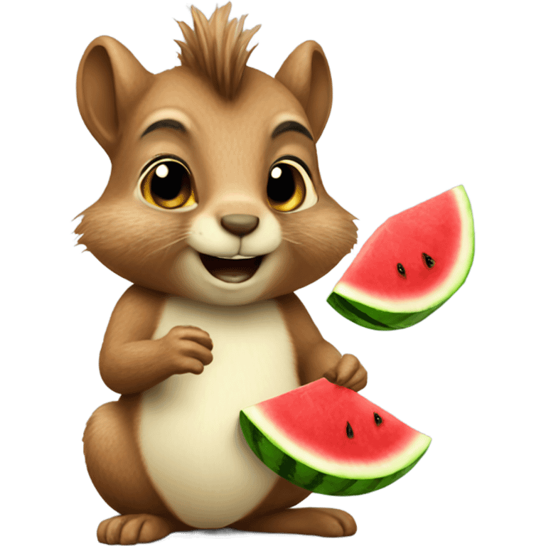 Squirrels with watermelon emoji