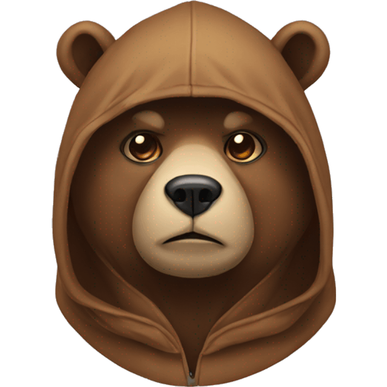 Bear with hacker hood emoji