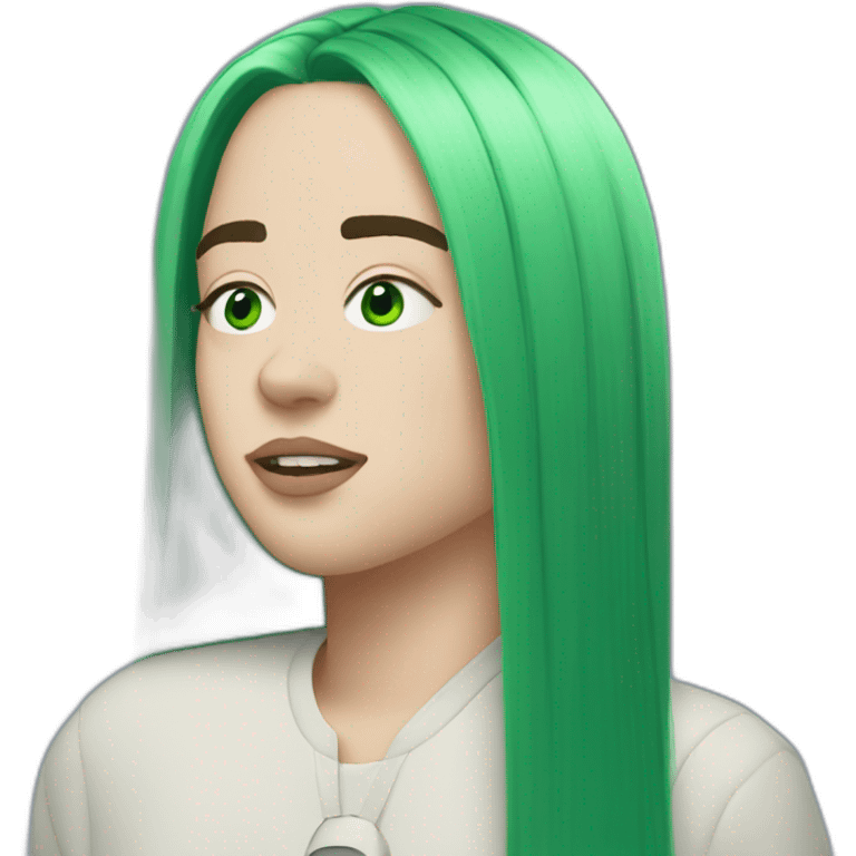 Billie Eilish Green hair emoji