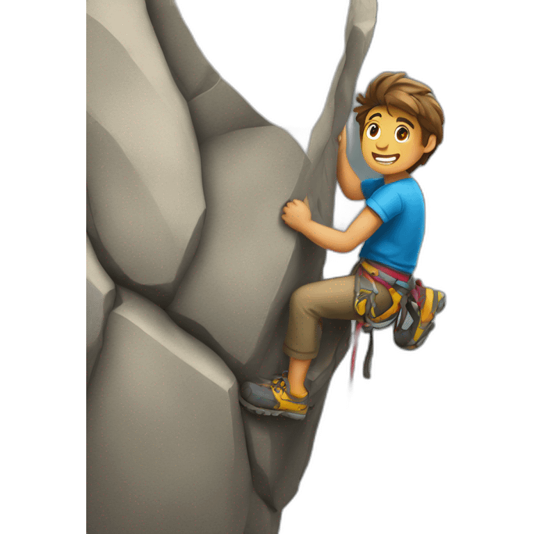 climbing a rock emoji