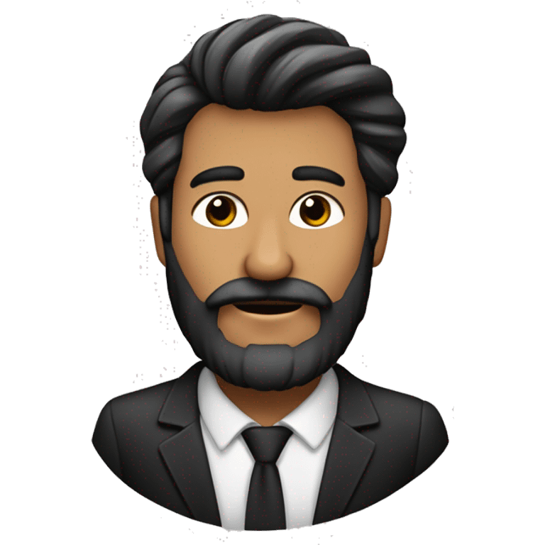 señor moreno con cabello mmedi chino negro  barba negra  emoji