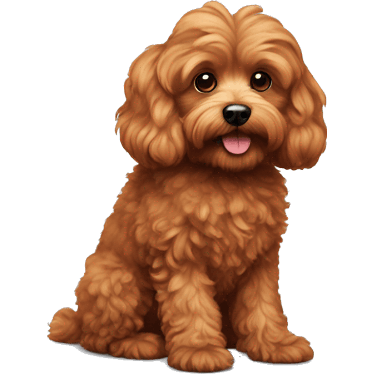 Red fluffy cavapoo emoji