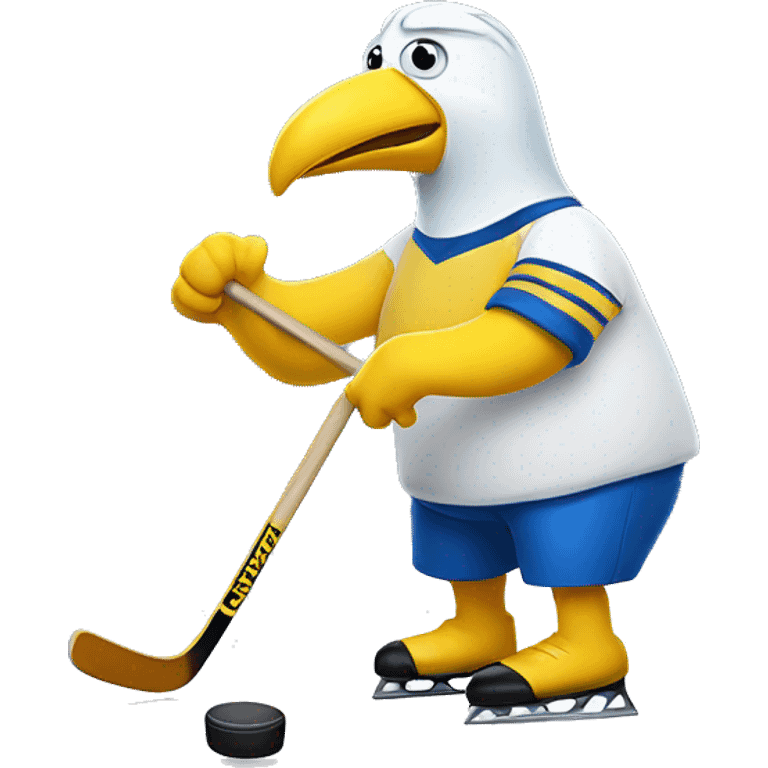 Big bird playing hockey emoji