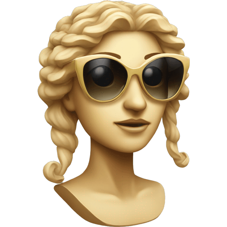 greek goddess sculpture wearing sunglasses emoji