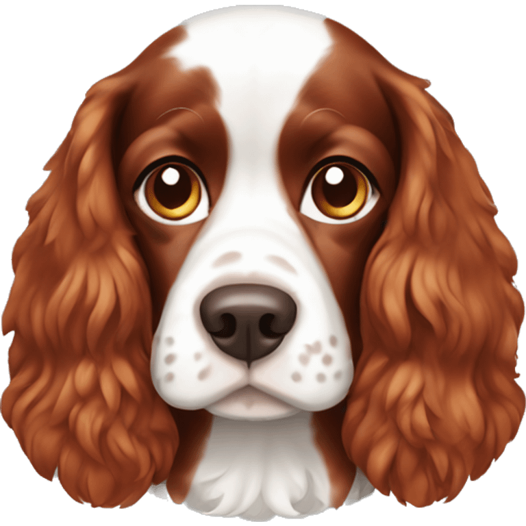 Red and white french britanny spaniel dog emoji