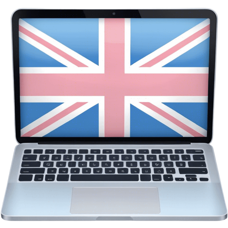 pastel laptop on the screen British flag emoji