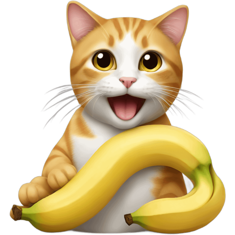 Cat eating a banana  emoji