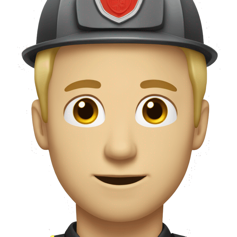 caucasian, blonde male firefighter with brown eyes emoji