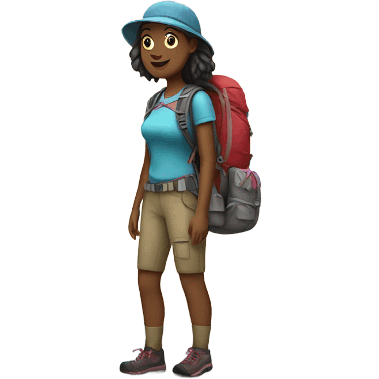 Girls backpacking  emoji