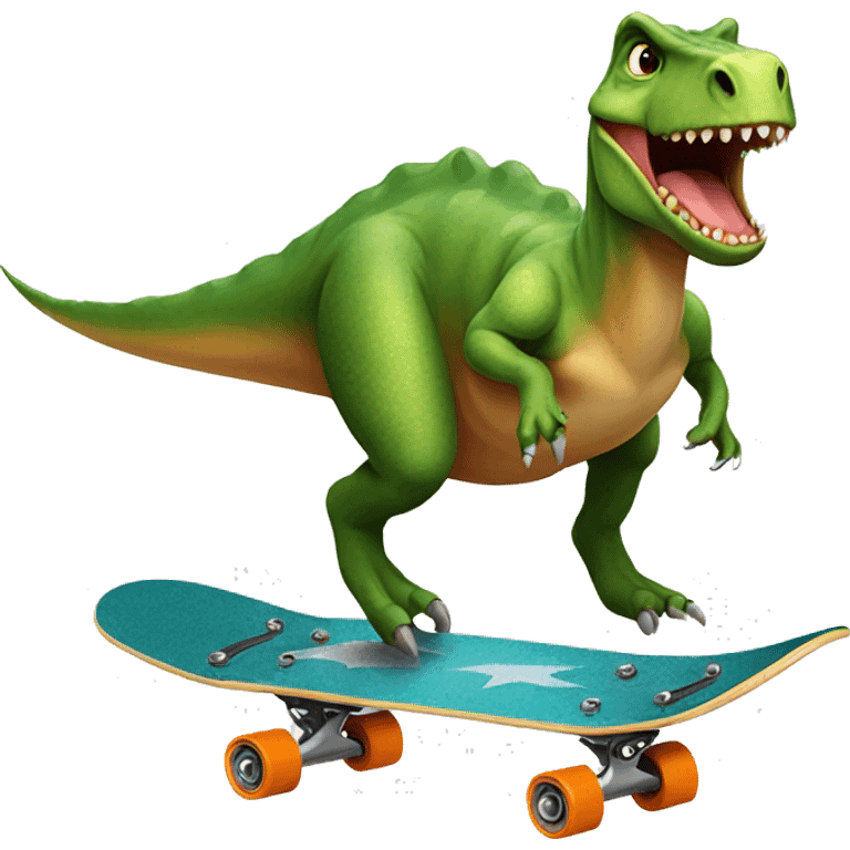 dinosaur riding a skateboard emoji