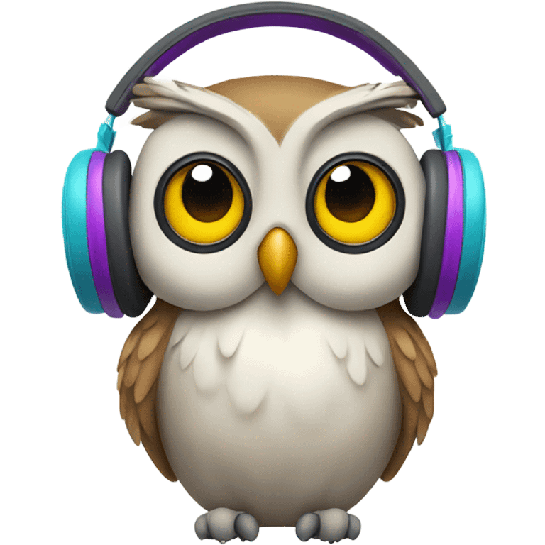 Owl wearing headphones  emoji