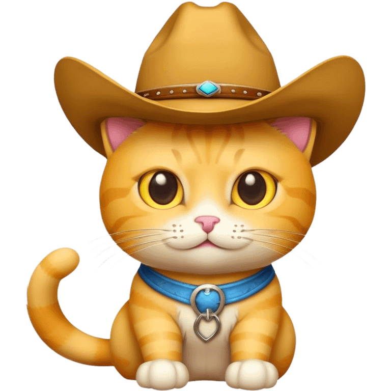 yellow cat with cowboy hat emoji