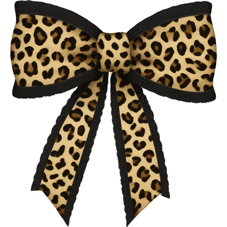 leopard print lace bow emoji