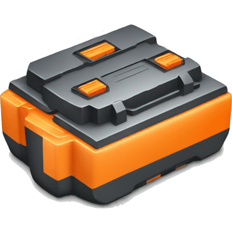 car battery with orange top front side view emoji