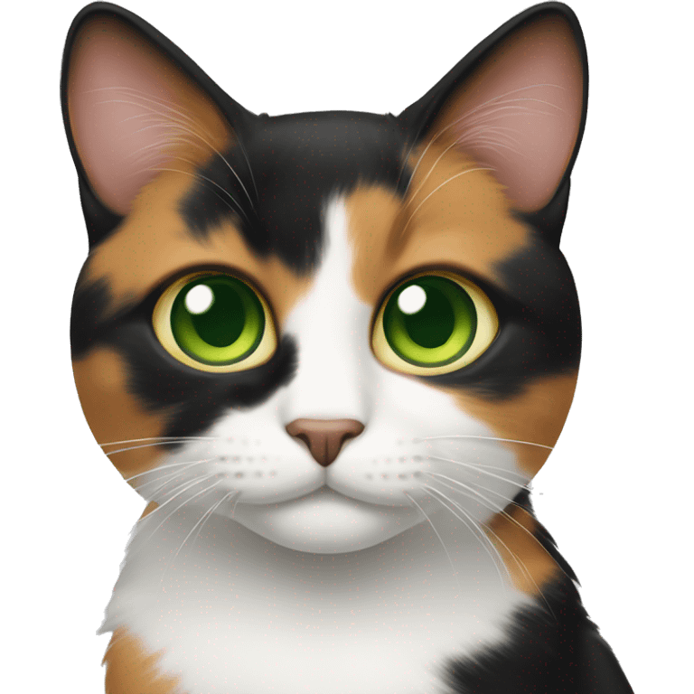 Calico cat with green eyes emoji