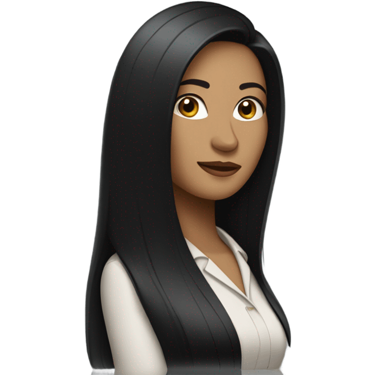 business woman long straight black hair emoji