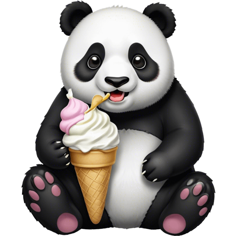 Panda eating ice cream emoji