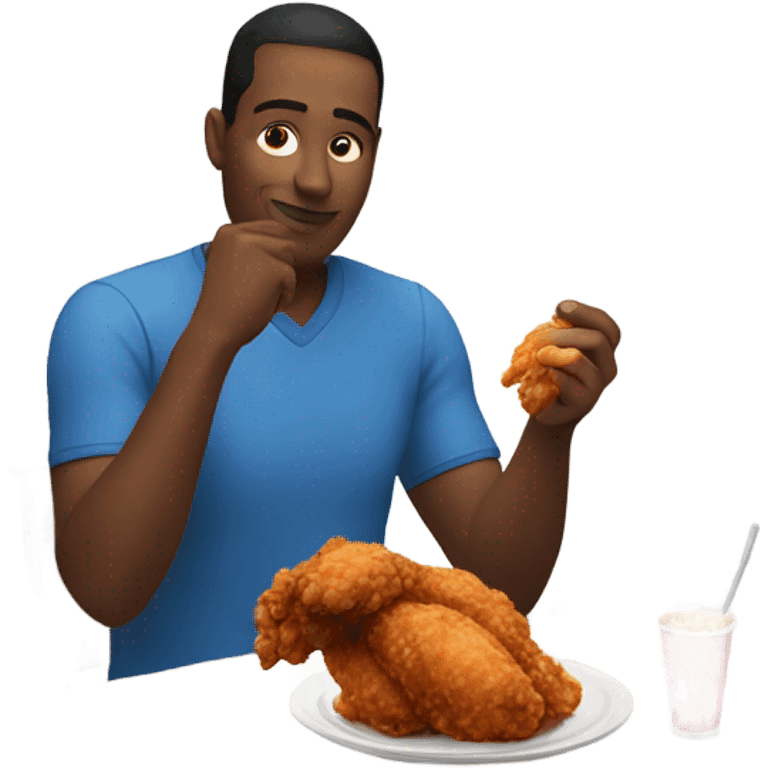 man eating fried chicken emoji