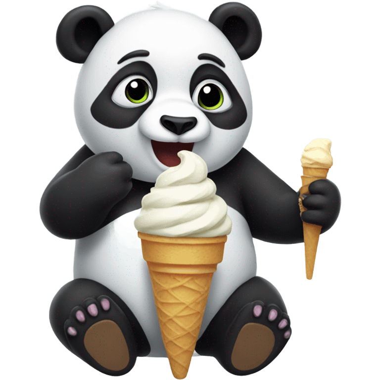 Panda eating ice cream emoji