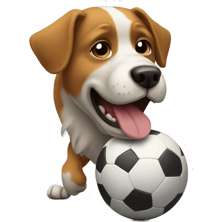 Dog playing football emoji