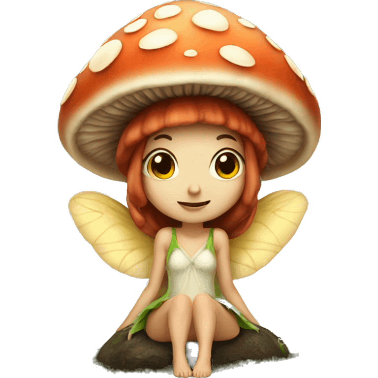 A mushroom fairy emoji