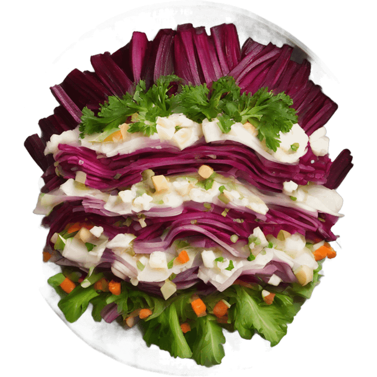 Shuba russian Layered Beet salad with Herring emoji