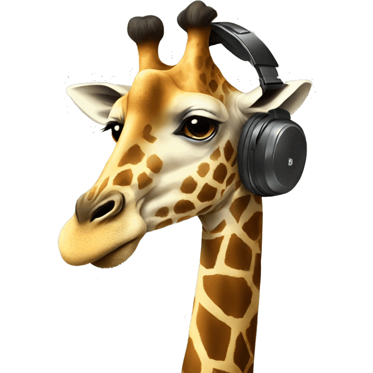 giraffe with headphones  emoji