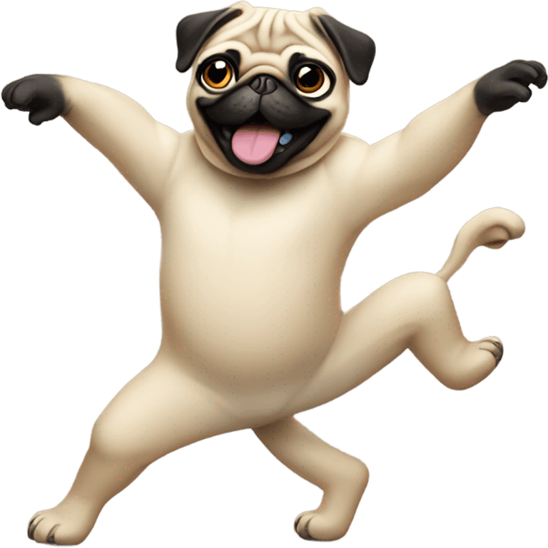 Pug dancing to disco emoji