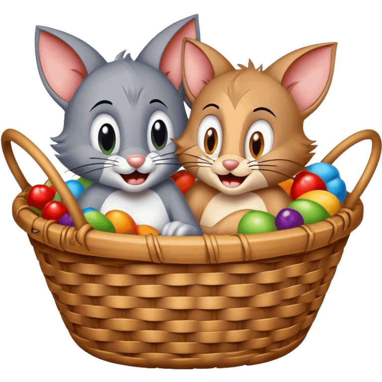 tom and jerry cartoon both in one basket emoji