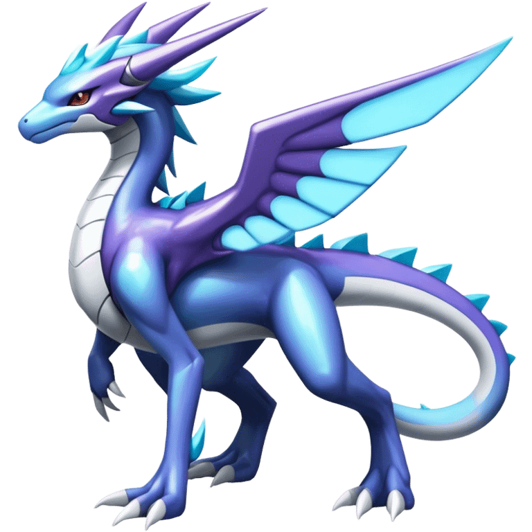  Cool Edgy Shiny Godly Ethereal Futuristic Legendary Digimon-Suicune-Dialga-Kyurem-Latios-Reptile, full body, four legs emoji