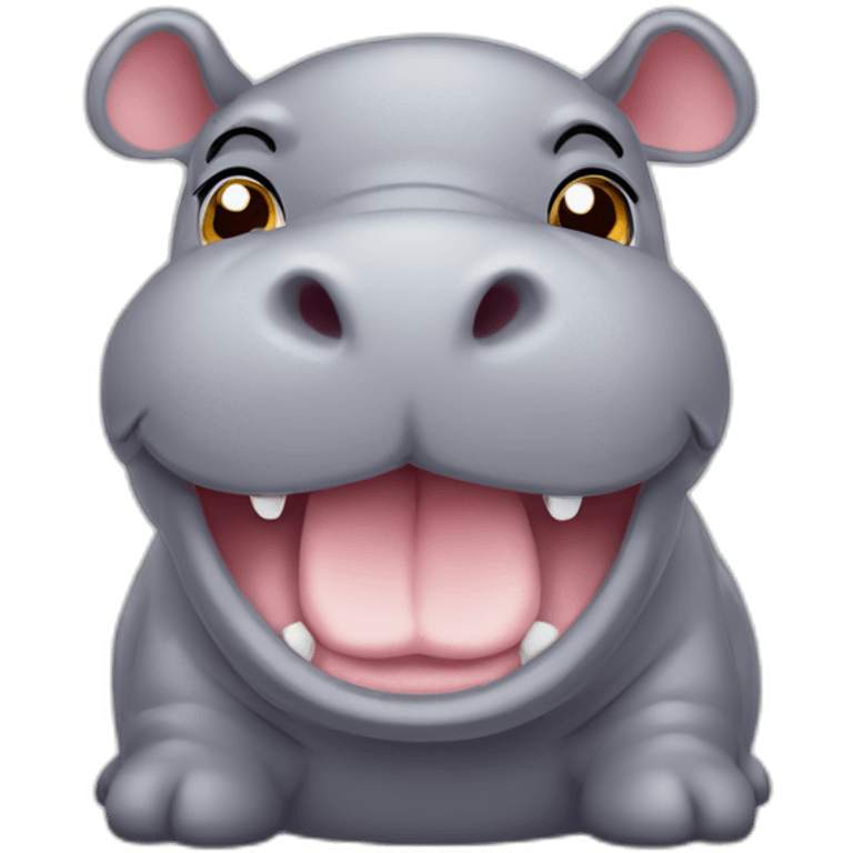 Cute little chubby Hippopotamus emoji