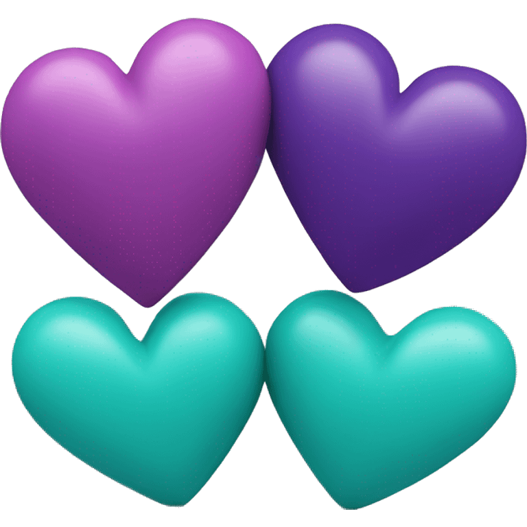 two hearts one teal one purple  emoji