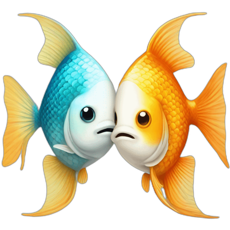 Pisces ying and yang koi fish emoji