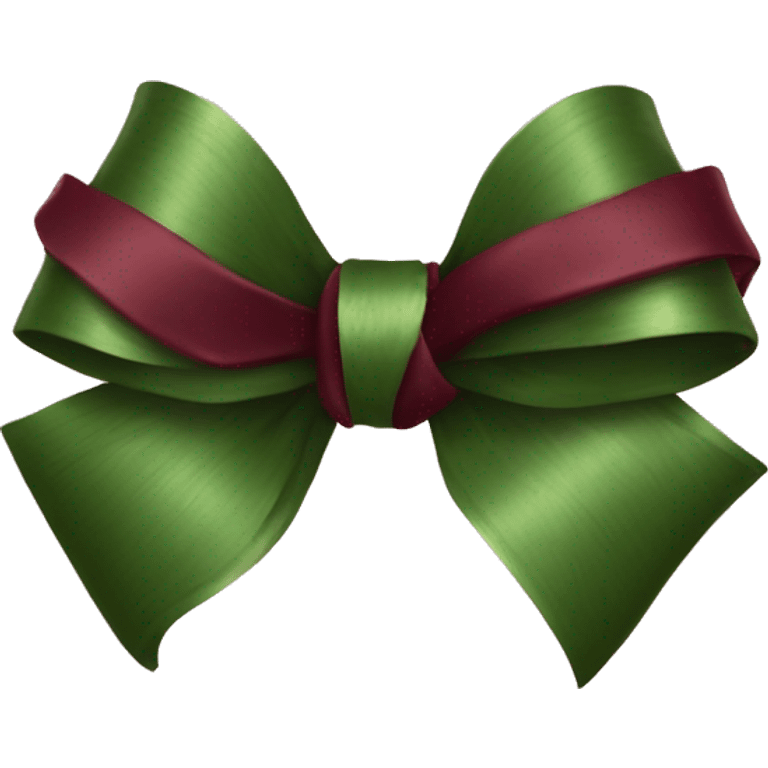 Vintage green  garland burgundy bow emoji