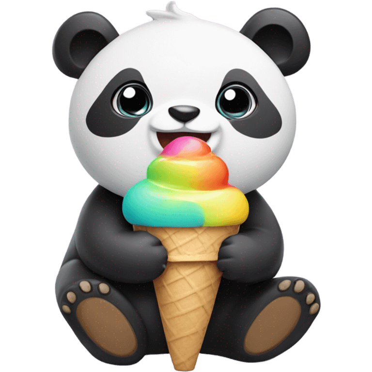 Panda eating ice cream emoji