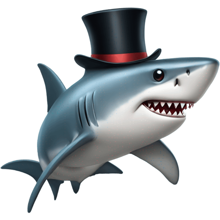 Shark with a top hat emoji