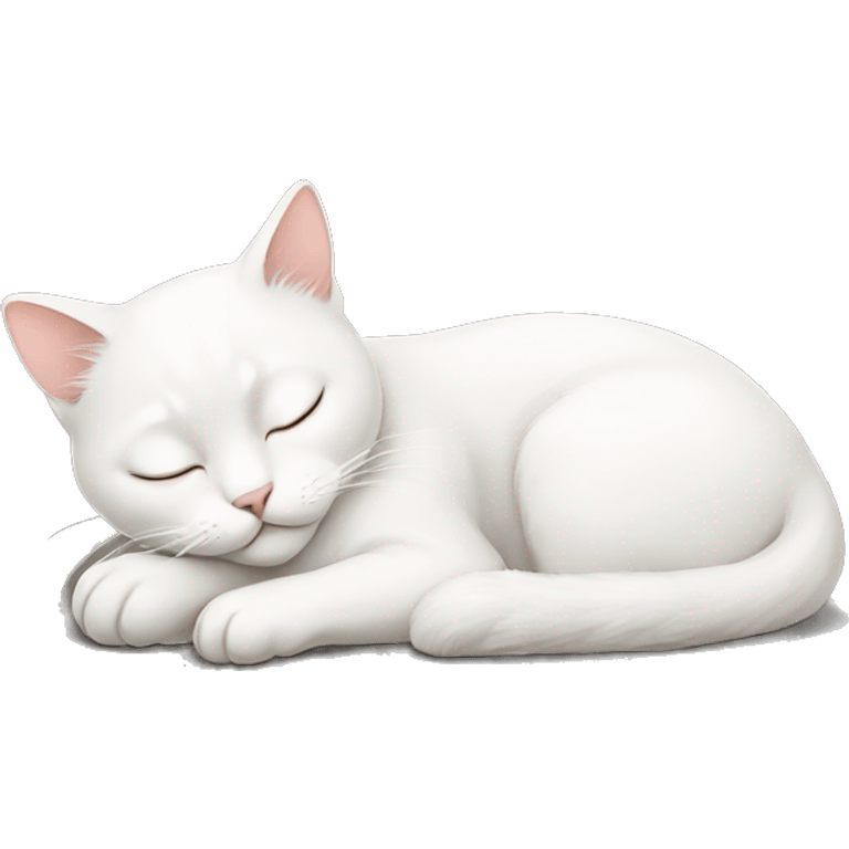 white cat sleeping emoji