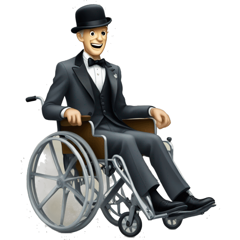 Fred Astaire on a wheelchair emoji