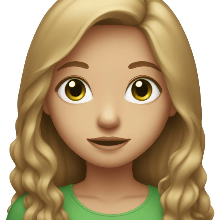 Girl with green eyes, light brown long hair emoji