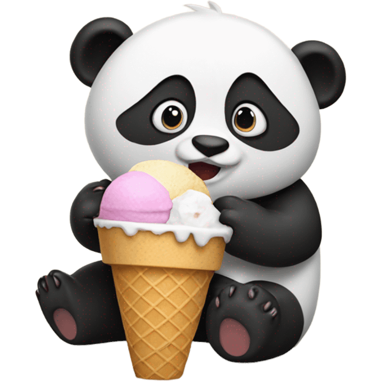 Panda eating ice cream emoji