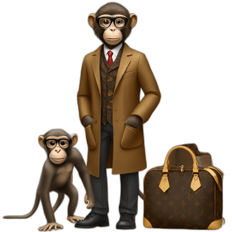 monkey professor with louis vuitton clothing emoji