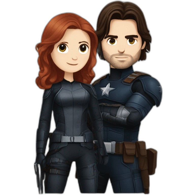 Bucky Barnes with Natasha Romanoff emoji