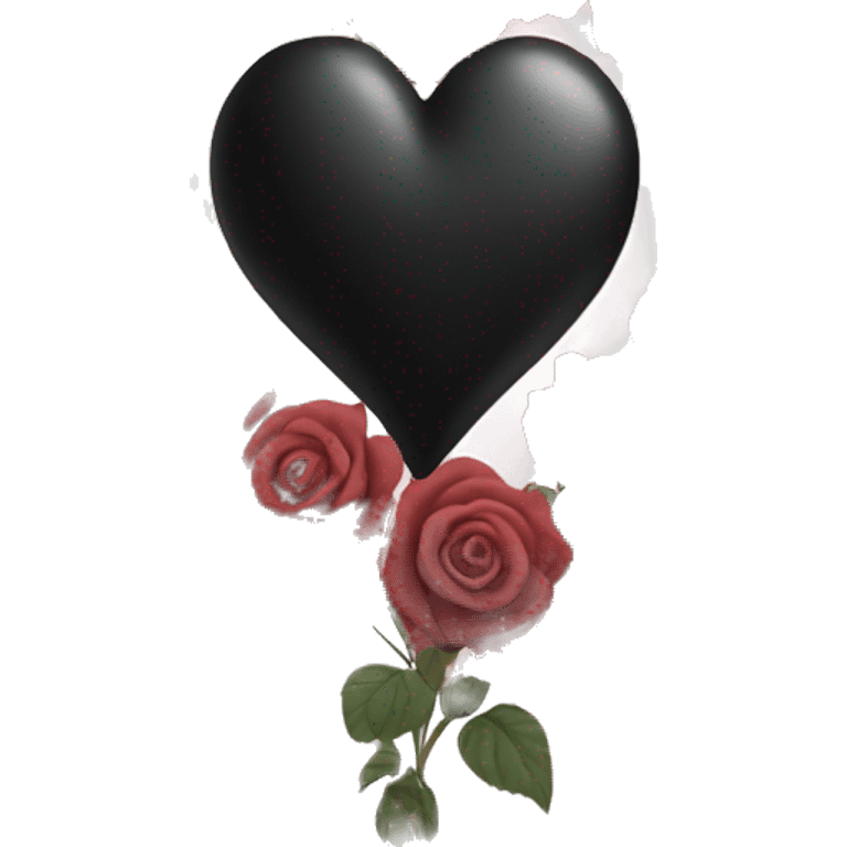 black heart with roses emoji