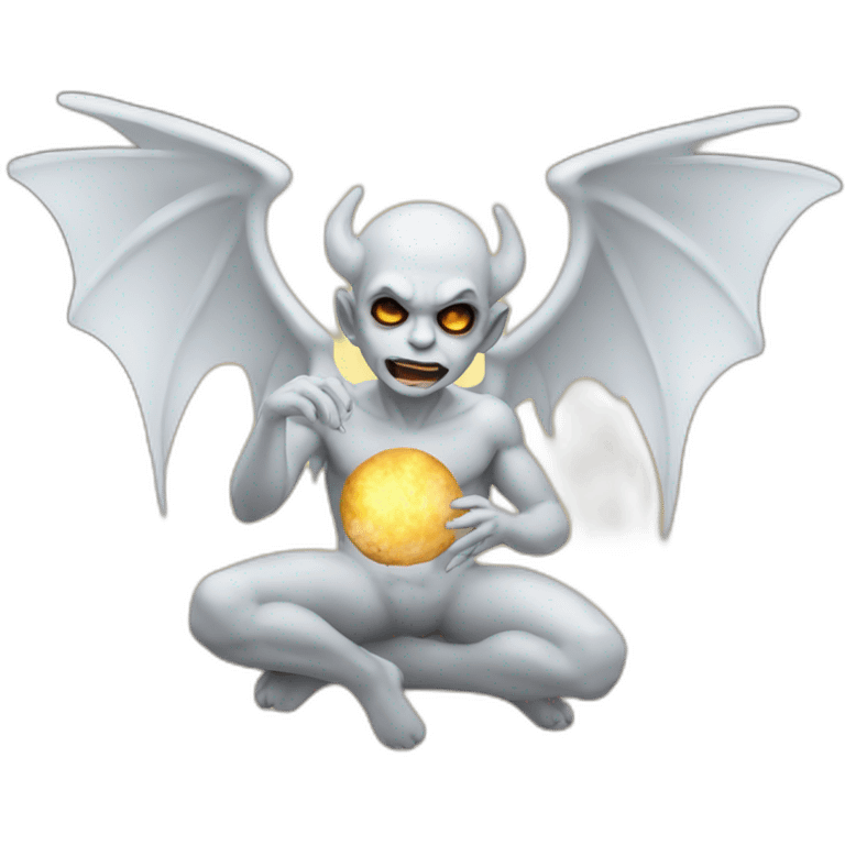 Demon angel with joint goblin emoji