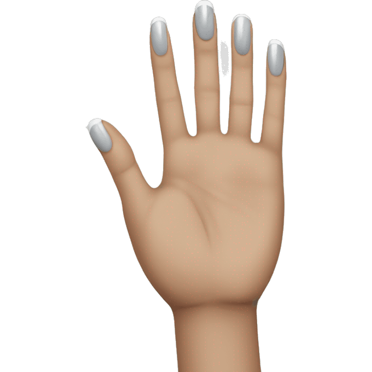 white hand with gray nails emoji