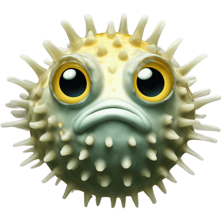 puffer fish with eyelashes  emoji