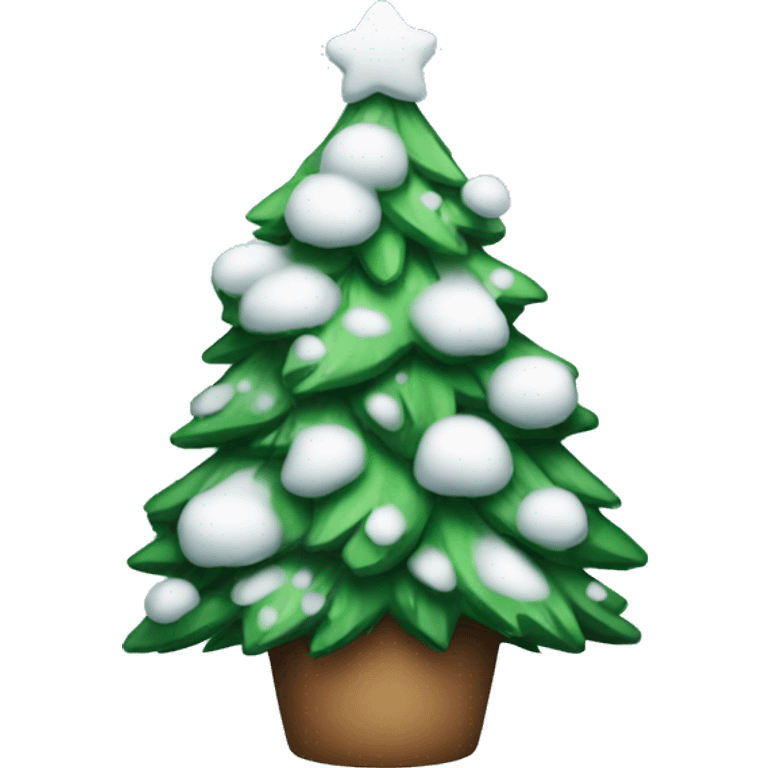 A Christmas tree with snow  emoji